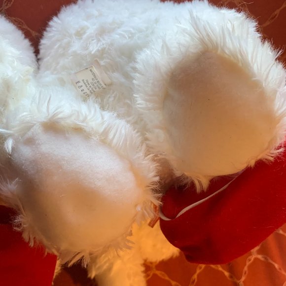 2 Hallmark "From My Heart" White Bear Plush/Heart Gift Zip Bag - Picture 9 of 16